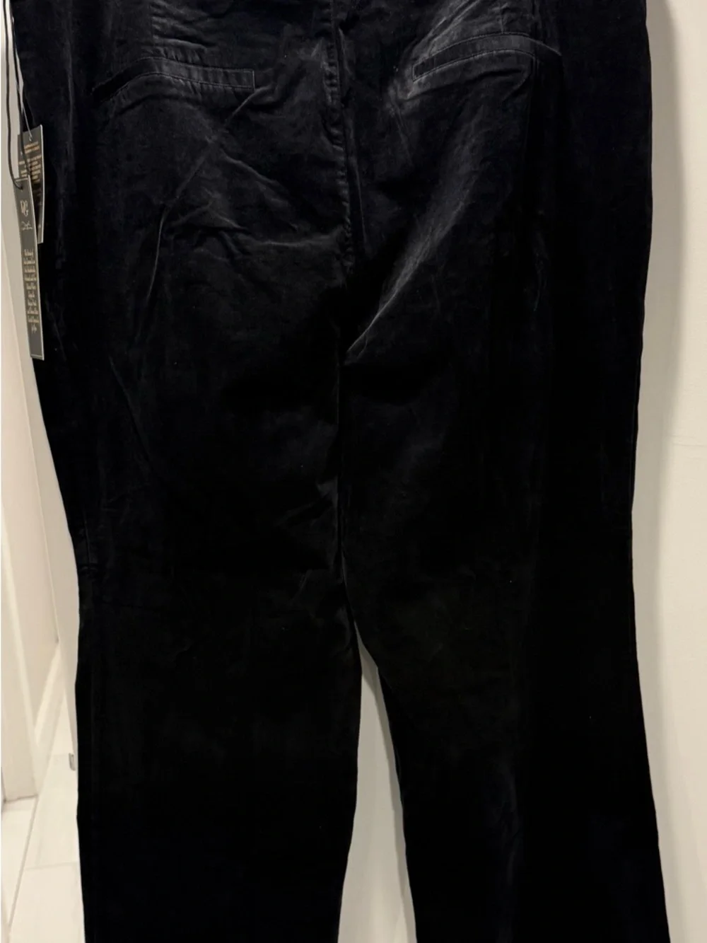 DG2 by Diane Gilman Black Velvet Pull-On Straight-Leg Pants - Picture 4 of 8